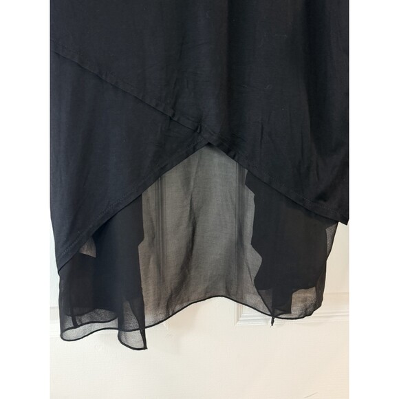 a.n.a A New Approach Women's M Black Open Front Cardigan Chiffon Hem Drape - Picture 7 of 7